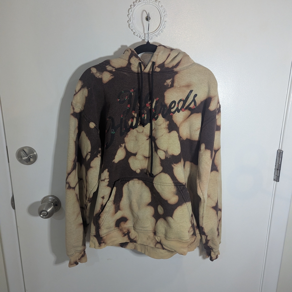 🔥 The Hundreds brown/beige tie-dye hoodie cherry print lettering | Mens medium